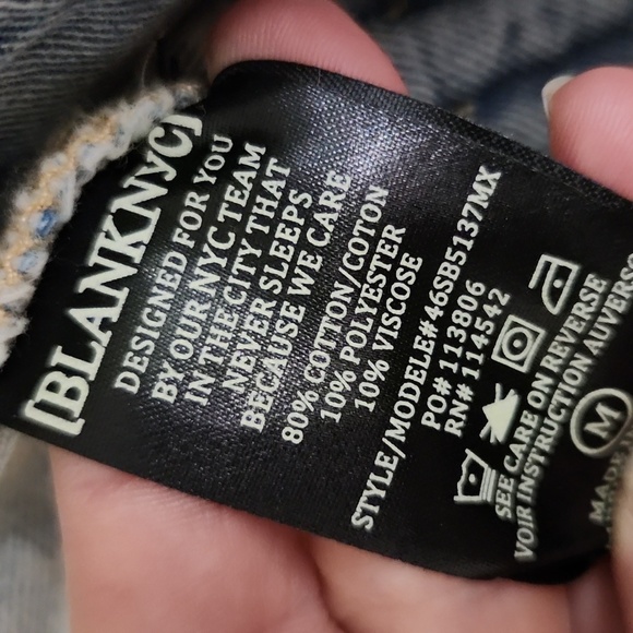 Blank NYC Jacket Jean Distressed Gradient Fade Dad Denim Medium - Picture 4 of 9